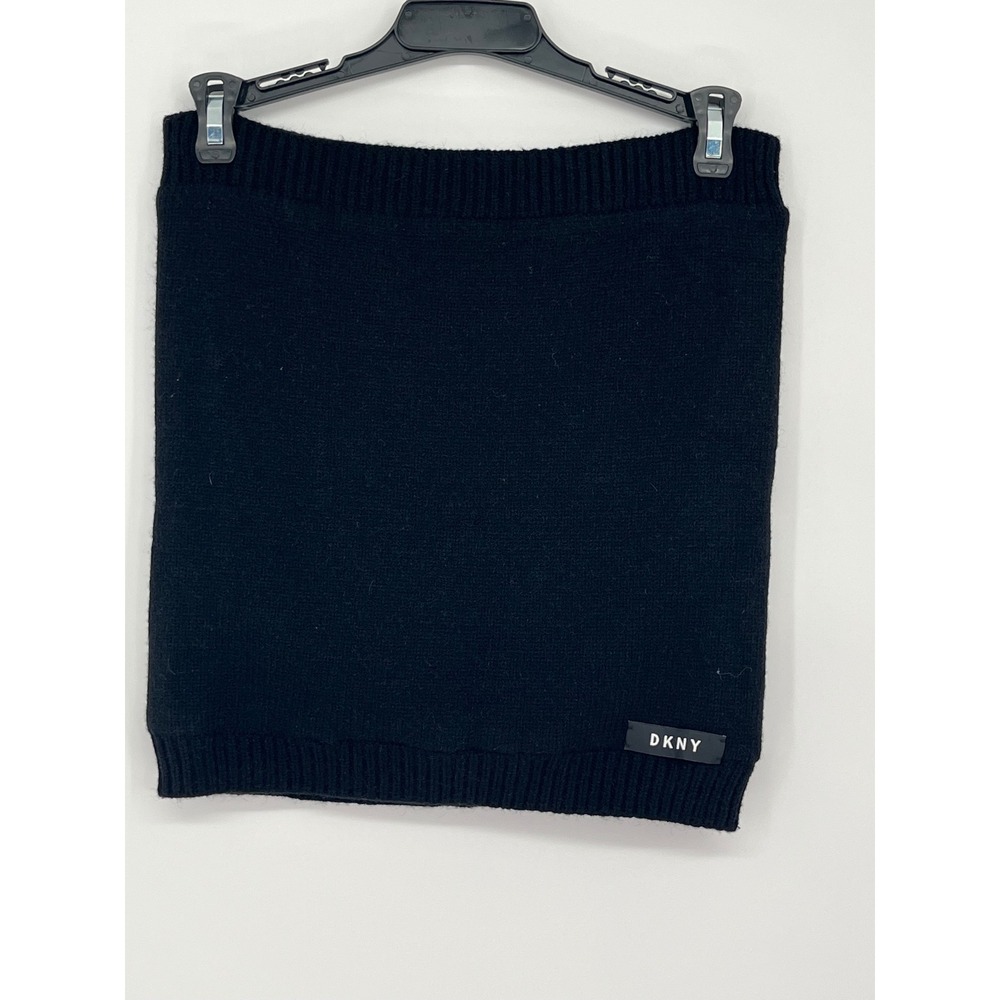 DKNY Knit Faux Fur Lined Neck Warmer Scarf Gaiter Tube Top Women OS Black
Chic